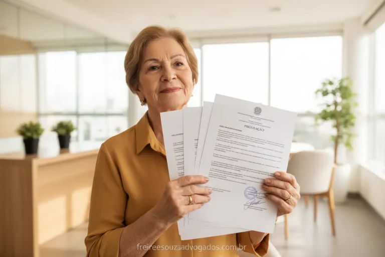 Senhora idosa com documentos para solicitar o BPC LOAS