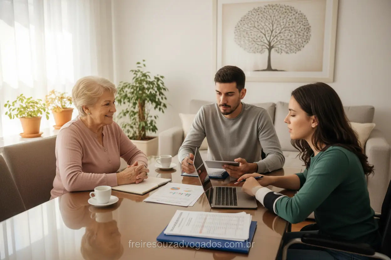 Grupo de pessoas analisando requisitos para o BPC LOAS