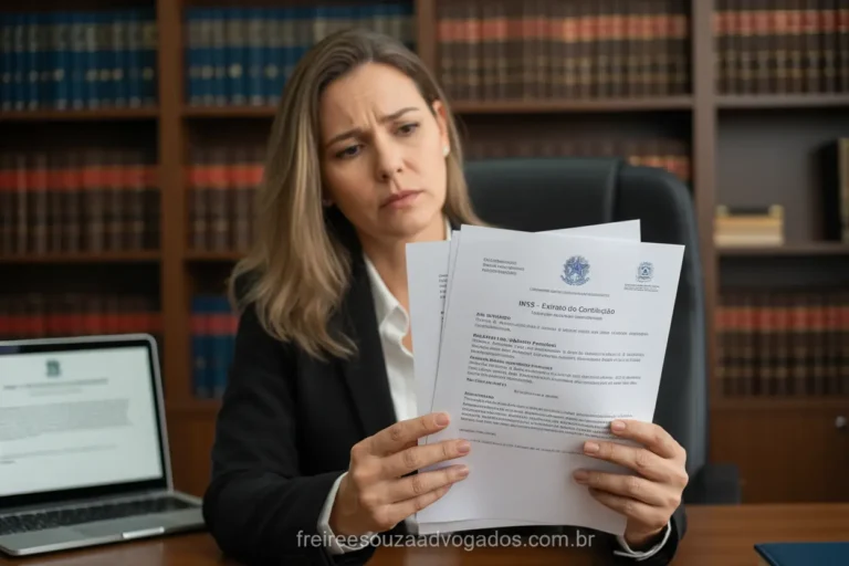 Pessoa preocupada com documentos do INSS sobre auxílio doença.