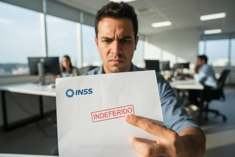 Pessoa frustrada com benefício do INSS negado, buscando como recorrer